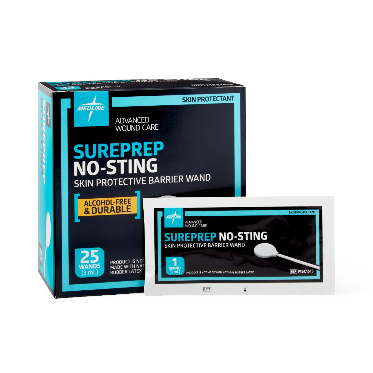 Medline Sureprep No-Sting Skin Protective Barrier, 3ml Wand 25/bx MSC1513Z