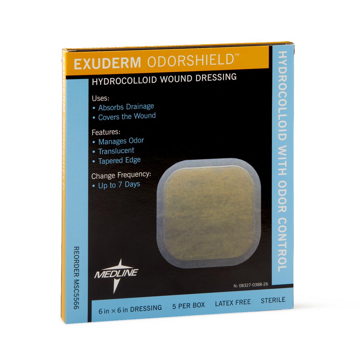 Exuderm Odorshield 6x6 Hydrocolloid Wound Dressing 5/bx MSC5566
