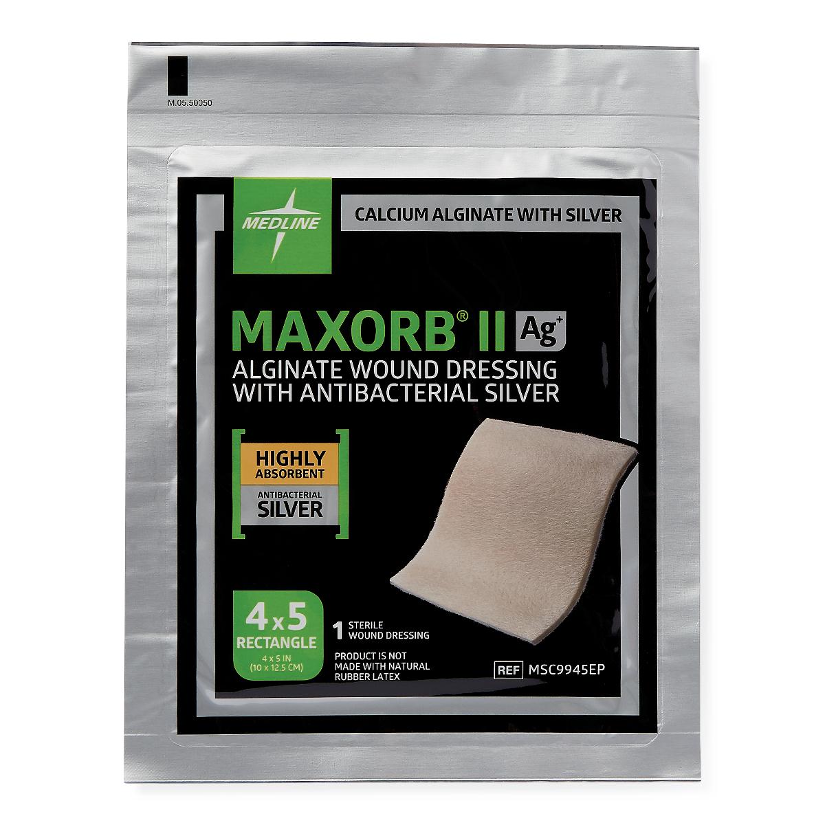 Maxorb II Silver Alginate Wound Dressing 4" x 4.75" MSC9945EPH each