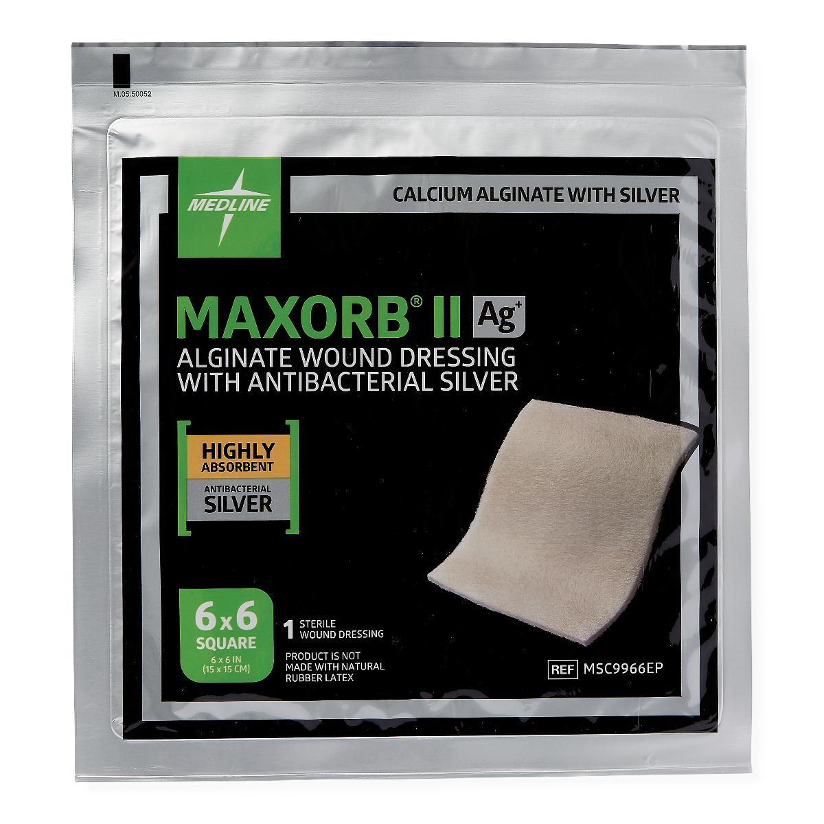Maxorb II Silver Alginate Wound Dressing 6" x 6" 5/bx MSC9966EPZ