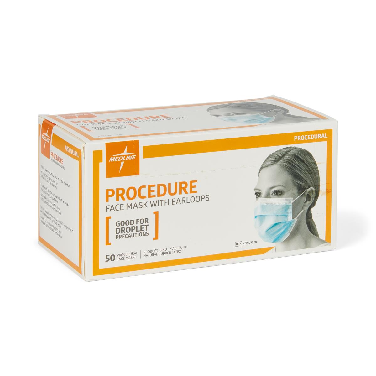 Medline Basic Procedure Mask with Earloops 50/bx NON27378Z