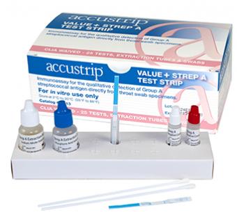 Accustrip ID513 STREP A Throat Swab Rapid Test 25 Test Kit