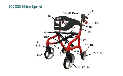 Drive Standard Height Nitro Sprint Replacement Parts List