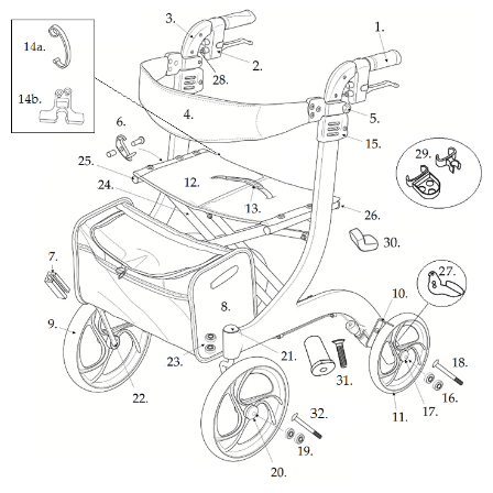 All Replacement parts for Drive Nitro 10266 rollator