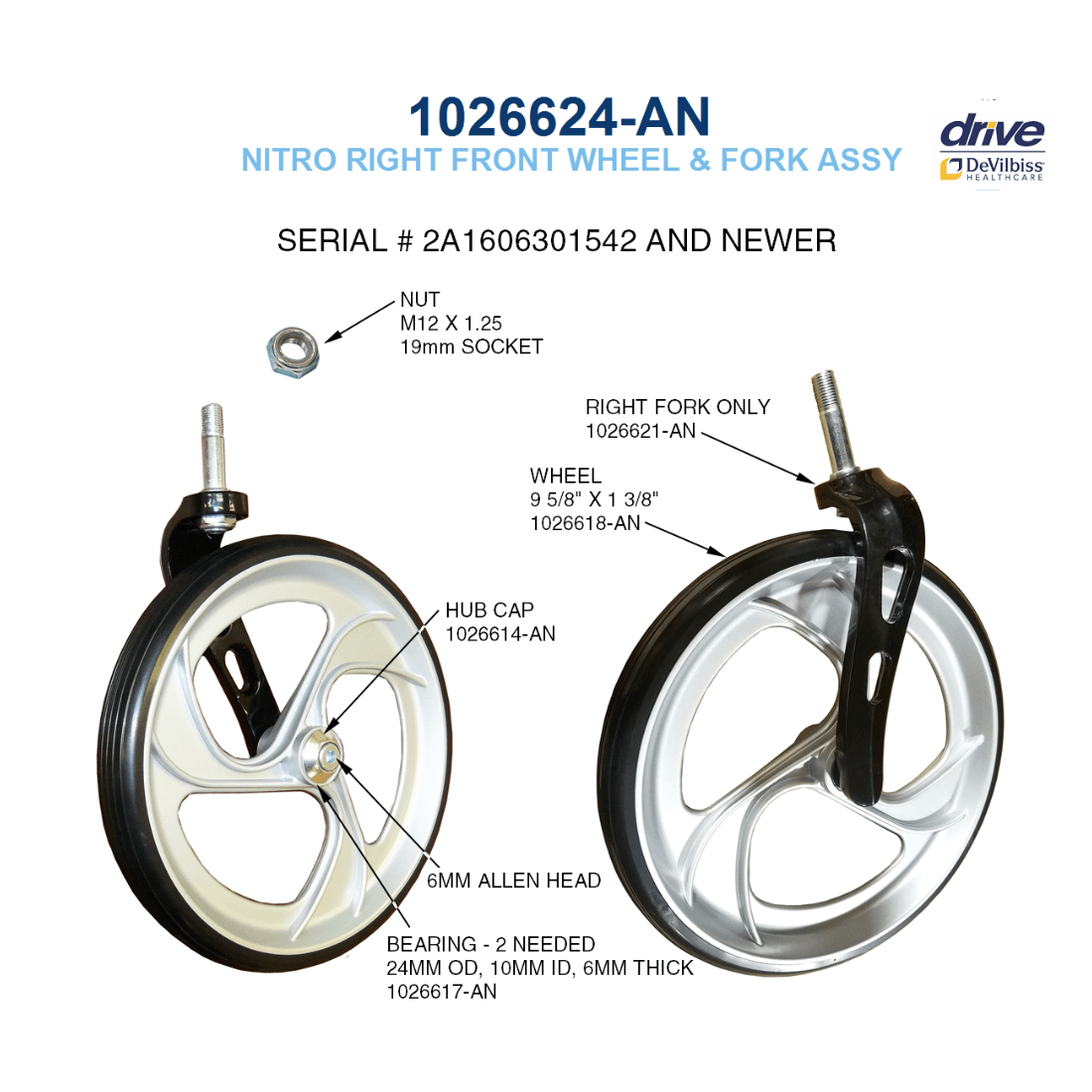 All Replacement parts for Drive Nitro 10266 rollator