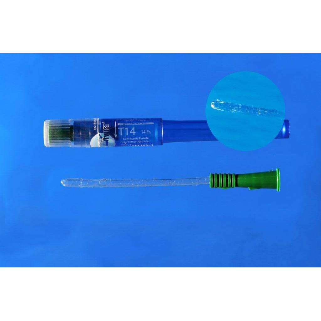 Cure Medical T14 Twist Portable Female Catheter, 14fr. 6inch