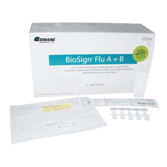 Biosign Flu A+B Rapid Test Kit, 25 test kit by Germaine Labs BSP-510-25