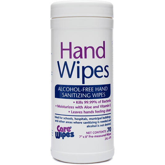 Care Wipes Alcohol Free Hand Sanitizing Wipes 7"x8" tub/70, 2XL470