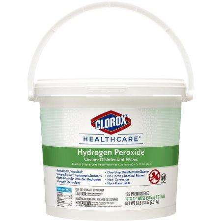 Clorox 30826 Hydrogen Peroxide Disinfectant Wipe 11"X12" pail/185