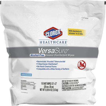 Clorox 31761 VersaSure Surface Disinfectant Wipe refill 12"X12" cs/2, 110/pk