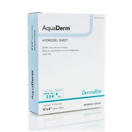DermaRite AquaDerm 4x4 Hydrogel Dressing, 00324E 10/bx