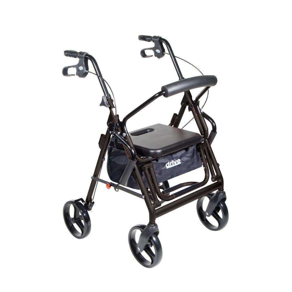 Drive Medical 795BK Black Duet Rollator/walker transport chair combo