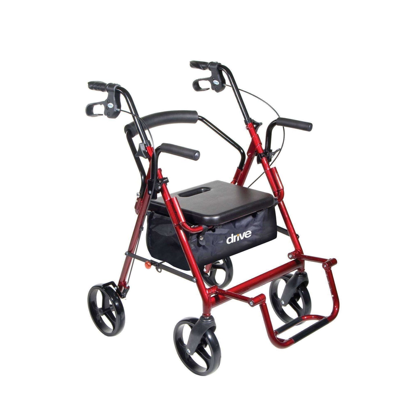 Drive Medical 795BK Black Duet Rollator/walker transport chair combo