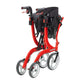 Drive Medical Nitro Duet Dual Function Transport Wheelchair and Rollator Rolling Walker, Red rtl10266dt