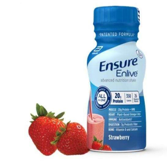 Ensure Enlive 64281, Strawberry 8 oz. bottle cs/24