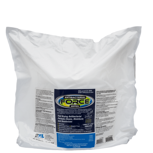 Force Disinfectant Wipes by 2XL  8"x6" 900 wipe/refill bag, 2XL401