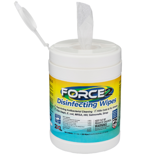 Force2 2XL Disinfectant Wipes 6" X 6.75" tub/220, 2XL407