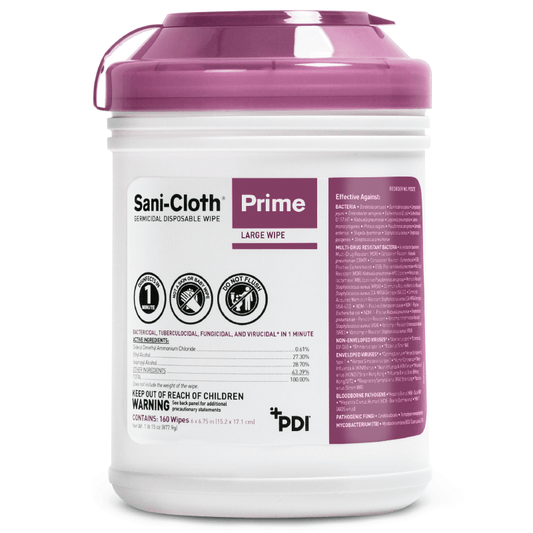 PDI Sani-Cloth Prime 6"x6.75" Alcohol Disinfectant Wipe P25372 tub/160
