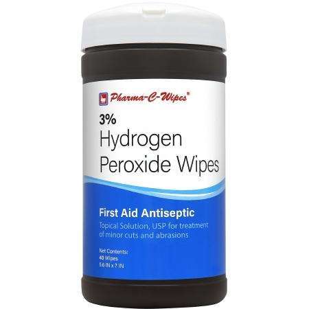 Pharma-C Hydrogen Peroxide Skin Wipe 5.6"x7" tub/40