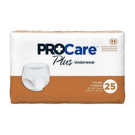ProCare Plus Absorbent Underwear  XLG, cs/100 (25/PK 4PK/CS)
