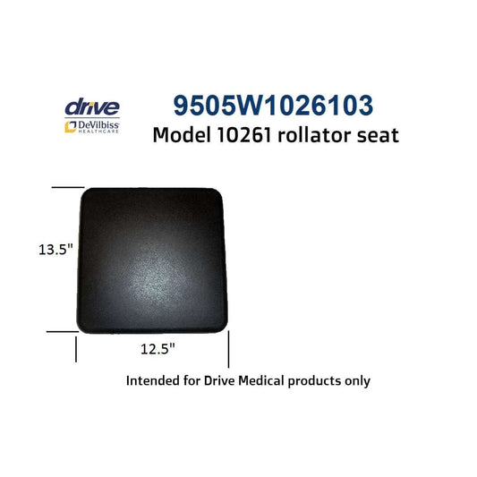 Replacement seat with bracket for Drive 10261 rollator, 9505W1026103