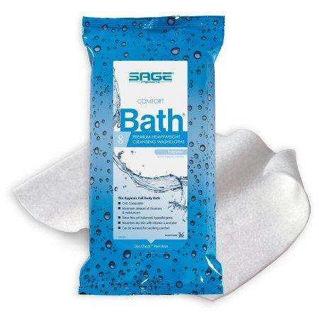 Sage Comfort Bath Premium Rinse-Free Scented Bath Wipe 8/pk, 7900