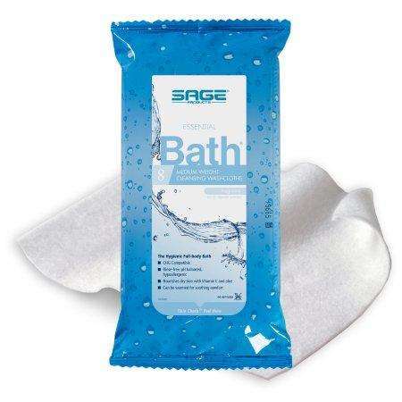 Sage Essential Bath Rinse-Free Scented Bath Wipe 8/pk, 7800