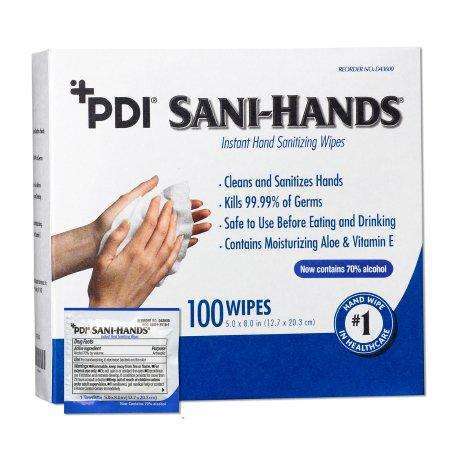 Sani-Hands D43600 Individual Hand Sanitizing Wipes, bx/100