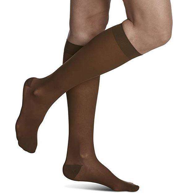 Sigvaris Eversheer 15-20 Mmhg Closed Toe Small Short Calf Compression Hosiery For Women, Mocha 781CSSW85