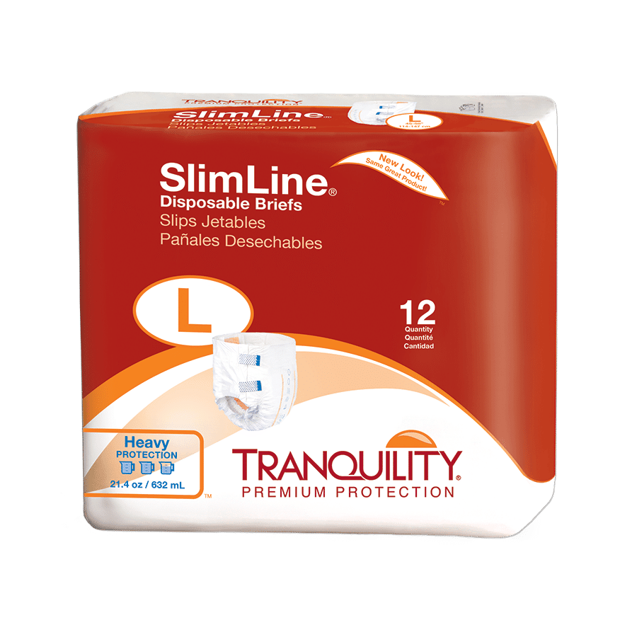 Tranquility 2132 SlimLine Disposable Briefs Large 12/pk