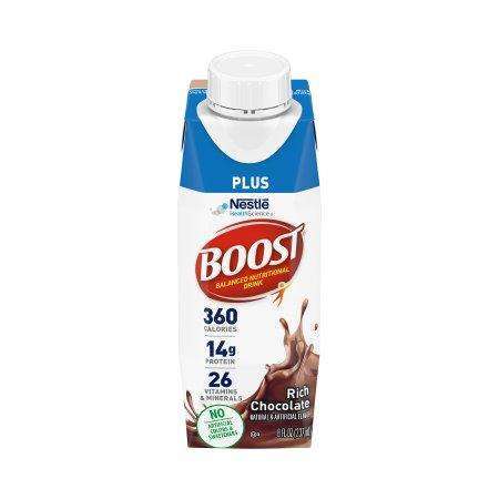 Boost Plus Chocolate 8oz. screw top carton 24/cs by Nestle