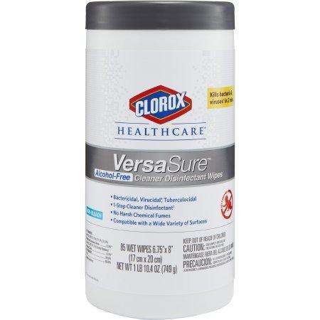 Clorox 31757 VersaSure Surface Disinfectant Wipe 6.75"X8", 85/tub