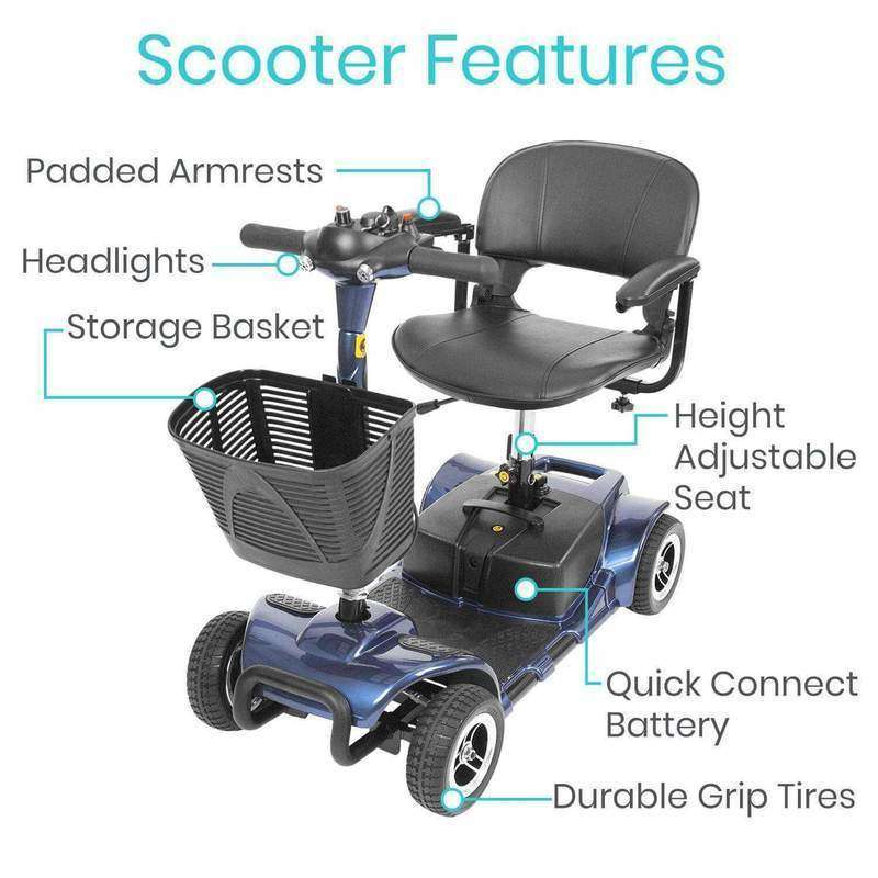 Vive Health 4 Wheel Mobility Scooter, Silver MOB1027SLV