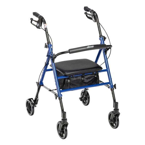 Drive 10215 Go Lite Wide Seat Bariatric STEEL Rollator Red and Blue