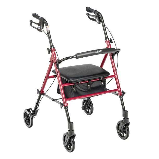 Drive Medical RTL10261 series Rollator with Padded Seat and 6" casters