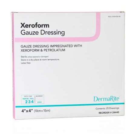 4x4 Xeroform Petrolatum Gauze Dressing, 24440 bx/25 by DermaRite