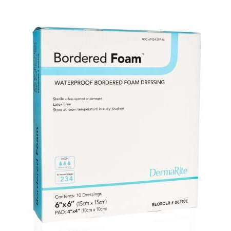 Bordered Foam 6x6 Waterproof Dressing, 00297E bx/10 by DermaRite
