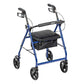 Drive R728BL Aluminum Rollator with Fold Up and Removable Back Support and Padded Seat, Blue