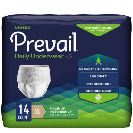 Prevail Daily Wear Pull on Absorbent Underwear, size XL, PVS-514 56/cs