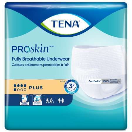 TENA 72632 Proskin Plus Protective Underwear, size M 34"-44", 80/CS, 4 PK/20