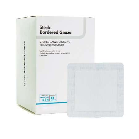 2x2 Sterile Bordered Gauze Adhesive Dressing, 00261E bx/50 by DermaRite