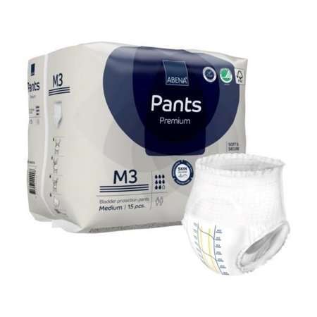 Abena Pants Premium M3 Absorbent Underwear, MED 15/pk