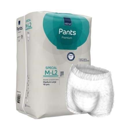 Abena Pants Premium Special M-L2 Absorbent Underwear, Med/Lg 18/pk
