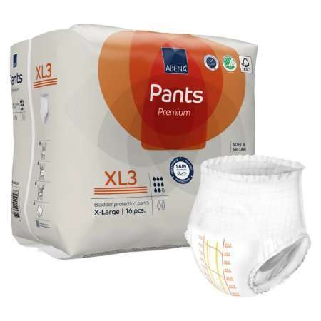 Abena Pants Premium XL3 Absorbent Underwear, XL 16/pk