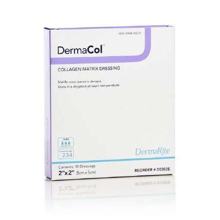 DermaCol 2x2 Collagen dressing, 00302E 10/bx