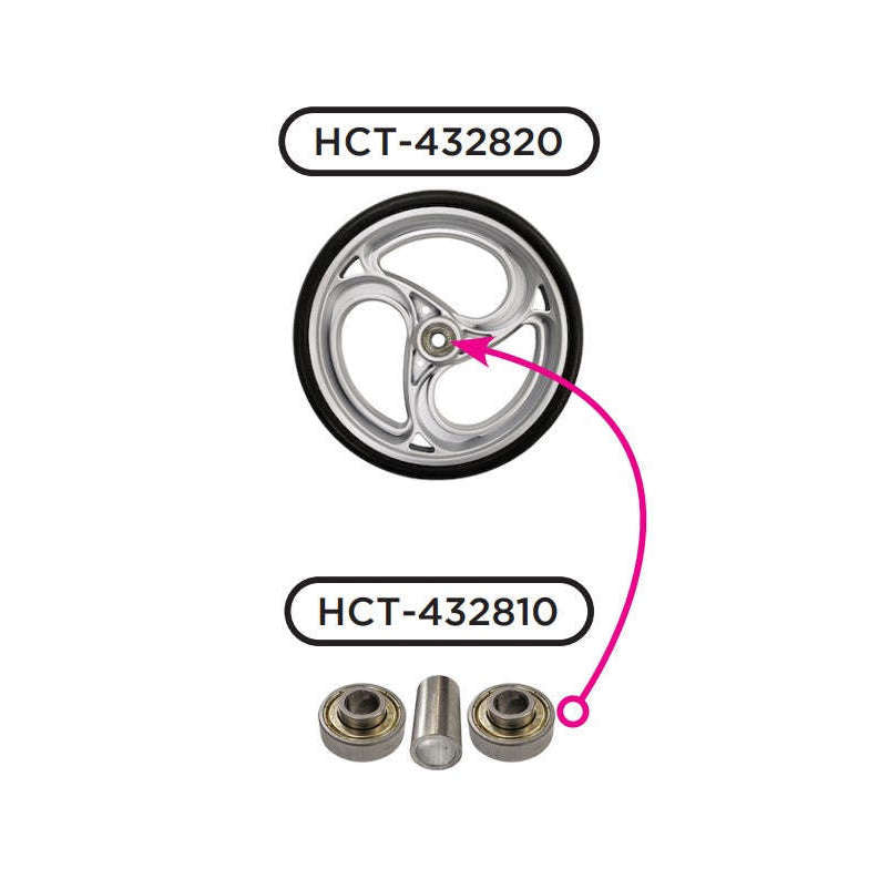 Front Wheel Assembly for Nova Express and Phoenix rollators, HCT-432820