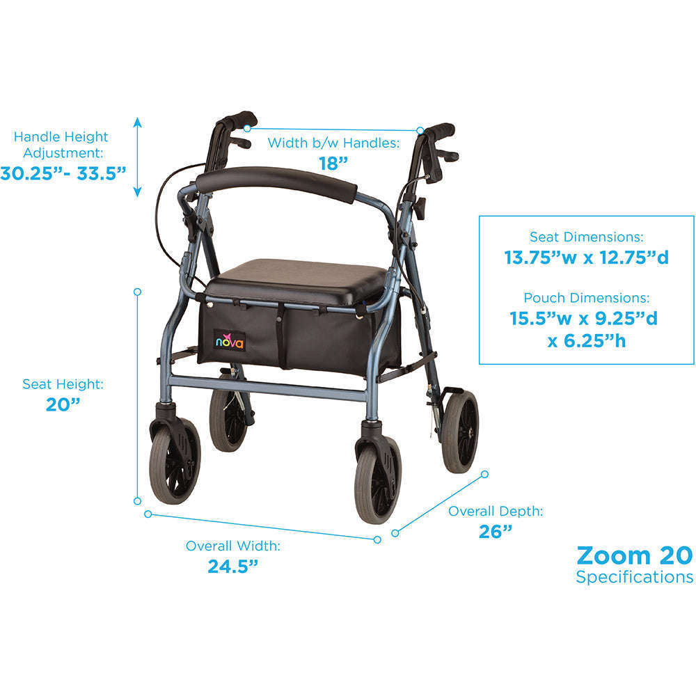 Nova Zoom 20 Rollator, 4220BL Blue