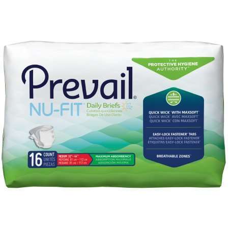 Nu-Fit Adult Briefs, Medium NU-012/1 32-44inch 96/cs