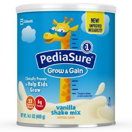 Pediasure Grow & Gain Pediatric Shake Mix, Vanilla Flavor 14oz. 6/cs