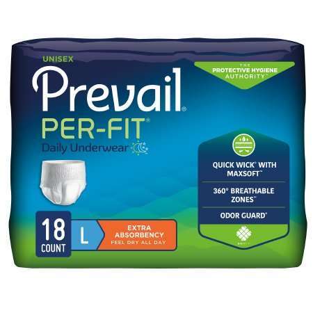 Prevail Per-Fit Protective Underwear, Large PF513 pack/18